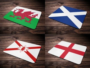 UK Wales Scotland Ireland England World Flag Mouse Mat Custom Choose Your Flag - Picture 1 of 5