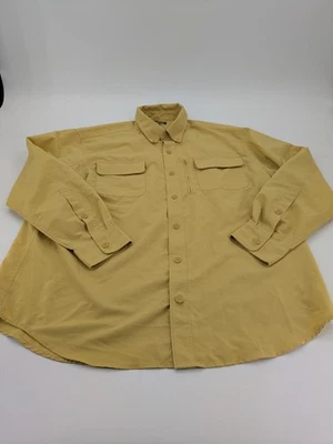Duluth Trading Button Up Men's XL Gold Fishing Shirt Long Sleeve Vents Cool Plus - Image 1 of 4