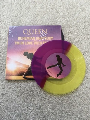 Queen Bohemian Rhapsody Purple & Yellow Coloured 7" Vinyl Single RSD 2019 Record Foto 1 de 4