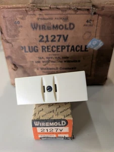 Vintage Wiremold 2127V Elfenbein Stecker Buchse NOS 15A 125V Made in USA Originalverpackt - Bild 1 von 10