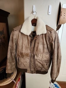 ADLER LEATHER BOMBER MEN'S JACKET B-52 DISTRESSED EXPLORATION MAP LINED.. SMALL - Bild 1 von 21