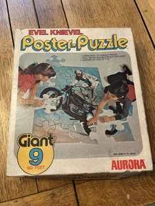 Rompecabezas póster vintage 1974 Evel Knives Giant 9 pies cuadrados Aurora 24 piezas 44 X 30" - Imagen 1 de 11
