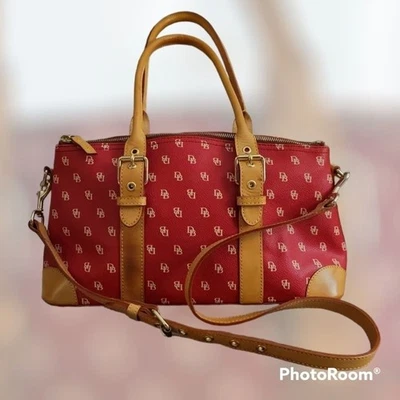 Bolso de Hombro Cartera DOONEY & BOURKE Rojo Logo Años 90 De Colección Foto 1 de 4