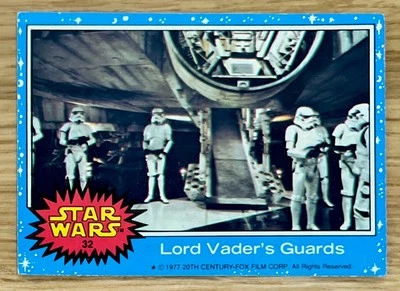 Topps Star Wars UK 1977 Blue #32 RARE UK Card! LORD VADER’S Guards! Exc! - Image 1 of 2