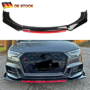 Spoiler Lèvre Lame Jupe Pare-Choc Avant Pour AUDI A1 A3 S3 A4 B7 B8 Noirbrillant - Imagen 1 de 7