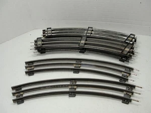 Vintage 10pc Genuine Lionel 027 Gauge 3 Rail 10” Curved Tubular Train Track - Picture 1 of 2