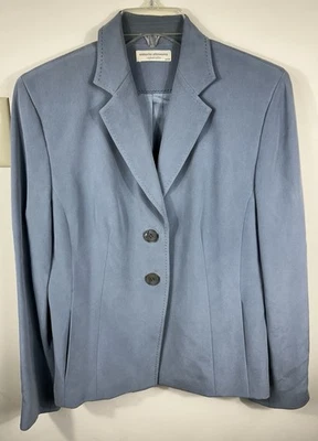 Valerie Stevens SILK Blazer Jacket Women’s 10P Blue Office Mature Minimalist - Image 1 of 4