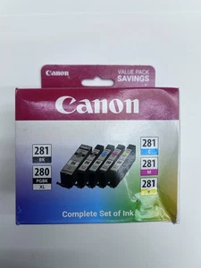 CANON ORYGINALNY ATRAMENT - PGI-280 XL / CLI-281 5-kolorowy pakiet- PUDEŁKO SLIHTLY USZKODZONE - Zdjęcie 1 z 4