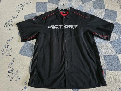 Victory Motorcycles Black Button Up Shirt Men’s Size XL - Image 1 of 4