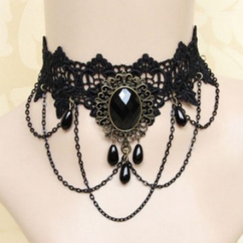 VETEMENTS Collana Moda Scura Collana Perimetrale Regolabile Collo Nero Ornamento