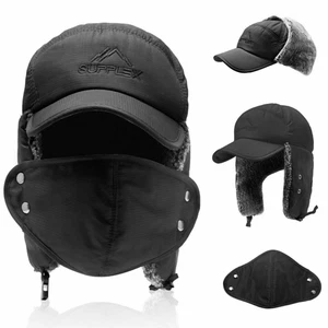 Cappello uomo caldo invernale russo paraorecchie maschera viso berretto sci aviatore cacciatore - Foto 1 di 13