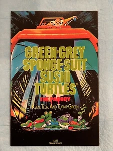 Traje esponja verde gris tortugas sushi #1 (1990, Mirage) en muy buen estado TMNT parodia - Imagen 1 de 3