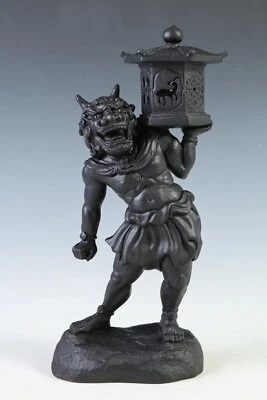 Old Vintage Cast and Clay Buddhism Heavenly Lantern Demon  National Treasure - Image 1 of 4