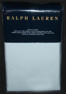 Ralph Lauren Oxford Blue 464 Solid Percale KING Flat Sheet $145 Nice Quality - Picture 1 of 1