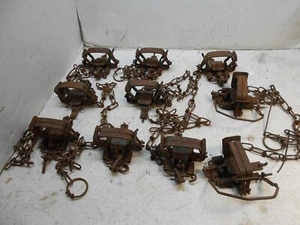 10 vintage no-1 north woods dbl coil spring traps 2 are stoploss traps - Picture 1 of 4