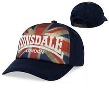 Lonsdale Navy Blue Baseball Cap Grasmere Hat Union Jack Logo Adjustable Size