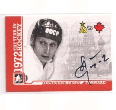 2009-10 ITG En El Juego 1972 Año En Hockey AUTO Alexander Gusev UCCP Rusia Foto 1 de 2