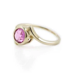 Ring Gelbgold rosa Schmuckstein 585 14K RW63 Damenschmuck Goldring Farbsteinring - Bild 1 von 4