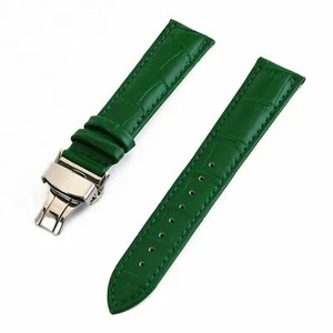 12mm-24mm EYW Grain Wristwatch Band Butterfly Clasp Genuine Leather Watch Strap - Picture 1 of 19