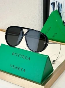 BOTTEGA VENETA BV1273S drop aviator sunglasses unisex Lens black hinge silver - Picture 1 of 9