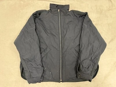 Forever 21 Black Bomber Jacket Mens Size S Navy Blue Full Zip Nylon - Image 1 of 4