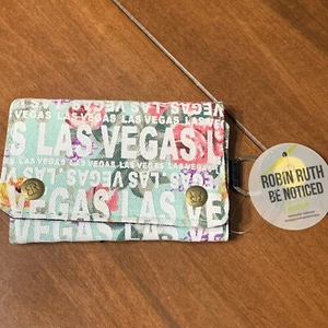 Robin Ruth Las Vegas Womens' Wallet Trifold Floral 9"x4.5" Canvas Key Chain NWT - Picture 1 of 9