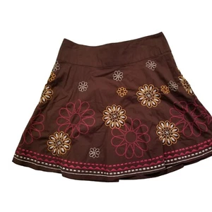 Y2K Skirt Heart Soul Size 7 Wide Waistband Zipper Embroidered Flowers Halloween - Picture 1 of 15