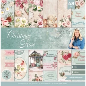 Crafter's Companion ROSA DE NAVIDAD - ALMOHADILLA SUPERIOR 8" X 8" - 48 HOJAS - TROQUELADOS - Imagen 1 de 13
