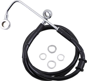 Black +10"" Brake Line for Harley-Davidson Fat Boy Lo FLSTFB 2015-2017 - Picture 1 of 1