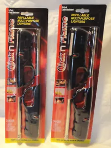 4-COUNT CLICK N FLAME REFILLABLE CHILD RESISTANT MULTI PURPOSE LIGHTERS, NEW - Picture 1 of 7