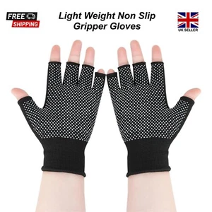 Guantes sin dedos agarre antideslizante transpirable amortiguador para exteriores interiores Reino Unido - Imagen 1 de 13