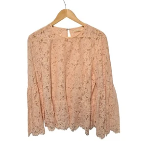 MUSTARD SEED Pink Floral Lace Tunic Overlay MEDIUM - Picture 1 of 5