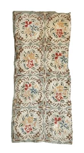 Antique Hooked Rug Runner Floral Design  21x44 - Picture 1 of 4