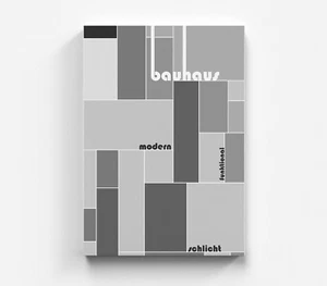 Quadro astratto su tela Bauhaus arte moderna quadro da parete incolore arte quadro - Foto 1 di 7