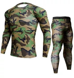 Two Piece Compression Gym Fitness Training Suit - Picture 1 of 5