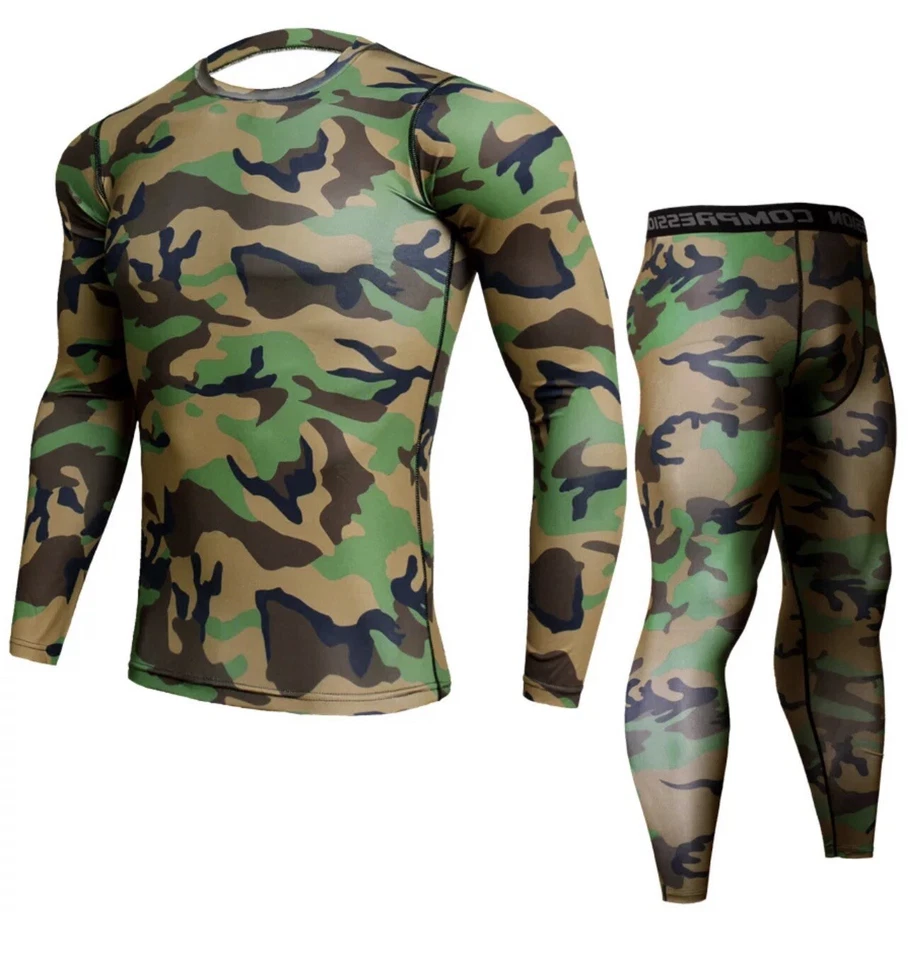 Two Piece Compression Gym Fitness Training Suit - Image 1 of 4