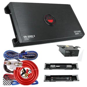 Gravity Car Audio 2 Channels 4000 WATTS 2 Ohms Stereo Amplifier GR-2000.2 + KIT - Picture 1 of 8