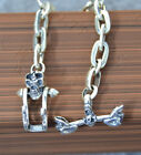 B21 Men's Bracelet Skull With Anchor Chain Sterling Silver 925