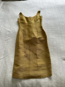 Vintage Christian Dior Yellow Textured Sleeveless Shift Dress Fits UK 8-10 MARK - Picture 1 of 20