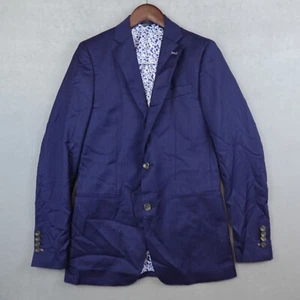 NWOT Indochino Blazer Mens 34 Soho 44 Navy Sport Coat Double Vent Surgeons Cuff - Picture 1 of 15