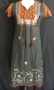 Made in India authentisches indisches Kleid bestickt und Pailletten keine Größe grün  - Bild 1 von 11