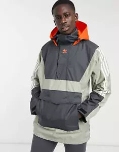 NWT Mens Adidas Anorak 10K Snowboard Jacket $269 grey orange packable hood - Picture 1 of 4