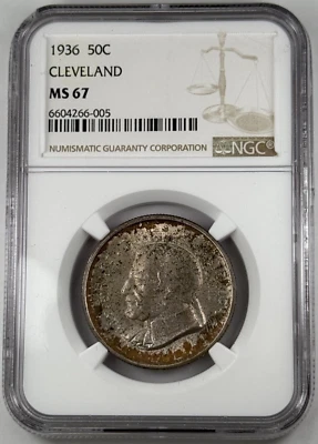 1936 Half Dollar Cleveland NGC MS67 - Image 1 of 2