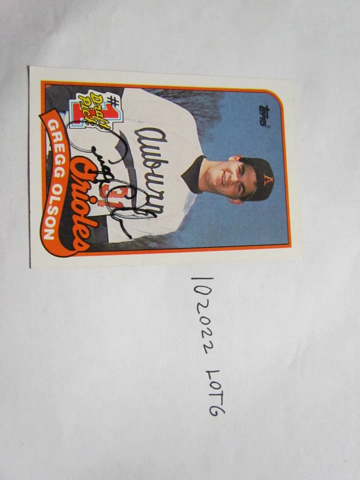 1989 Topps Greg Olson signed Baseball Card - Image 1 of 2