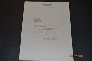 1954 SIGNIERTER BRIEF VON EDMUND JOYCE, EXEC. VP OF NOTRE DAME - Bild 1 von 2