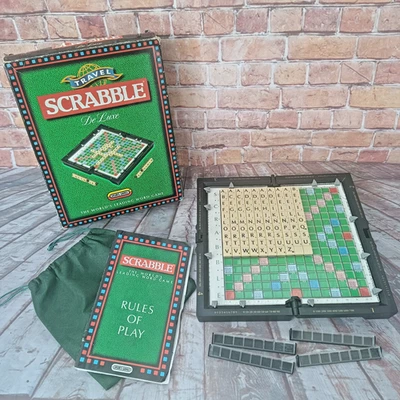 Travel Scrabble Deluxe Board Game Hard Case 100% Complete Clip In/On Tiles #2 - Image 1 of 4