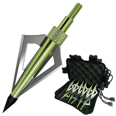 Archery 12PCS Hunting Arrowheads 125 Grain Compound Bow Crossbow Broadheads - Image 1 of 4