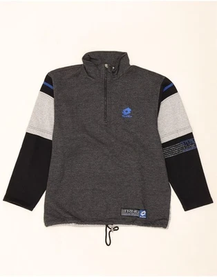 LOTTO Mens Zip Neck Pullover Tracksuit Top Large Grey Colourblock DT48 - Image 1 of 4