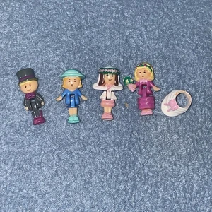 Vintage Polly Pocket 1993 Hochzeit Kapelle komplettes Set Puppen NUR Braut Rock leicht komp - Bild 1 von 9