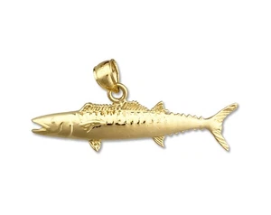 Colgante de pez Wahoo de oro de 14 quilates - Imagen 1 de 6